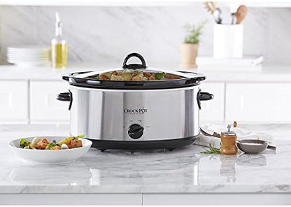 7 Quart Oval Manual Slow Cooker – Stainless Steel - Curated Catalog O0