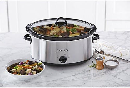 7 Quart Oval Manual Slow Cooker – Stainless Steel - Curated Catalog O0