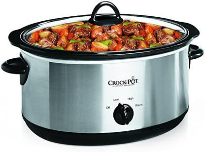 7 Quart Oval Manual Slow Cooker – Stainless Steel - Curated Catalog O0