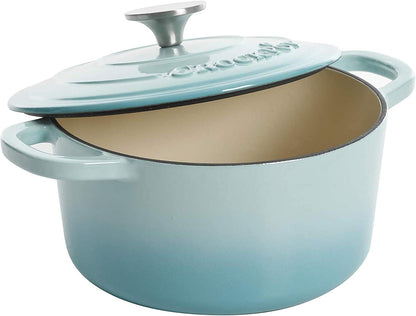 3 Quart Enameled Cast Iron Dutch Oven – Aqua - Curated Catalog Z0