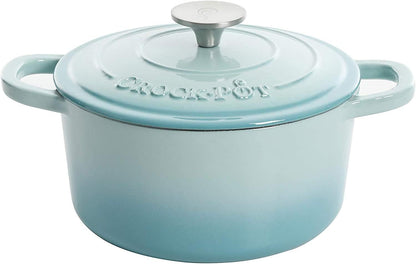 3 Quart Enameled Cast Iron Dutch Oven – Aqua - Curated Catalog F0