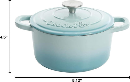 3 Quart Enameled Cast Iron Dutch Oven – Aqua - Curated Catalog F0
