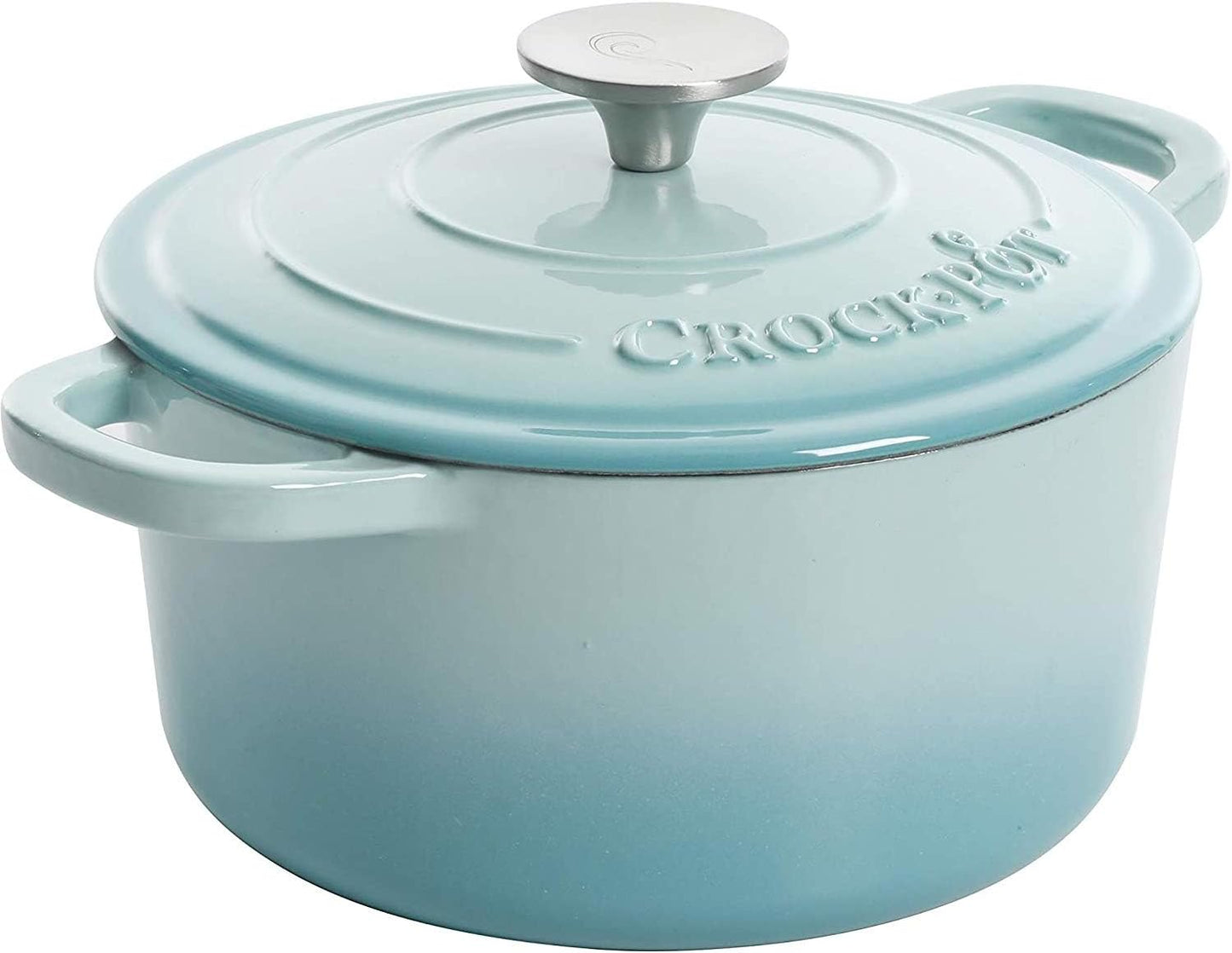 3 Quart Enameled Cast Iron Dutch Oven – Aqua - Curated Catalog Z0